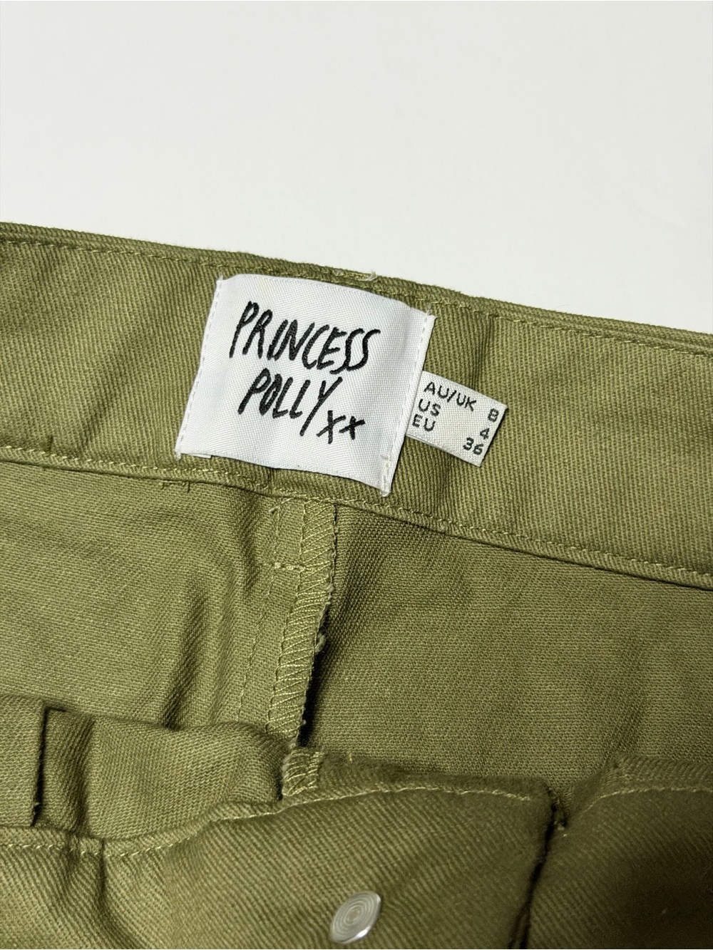 Princess Polly Olive Green Wide-Leg Cargo Pants - Picture 4 of 4